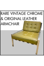 Rare Vintage Chrome & Original Leather Armchair