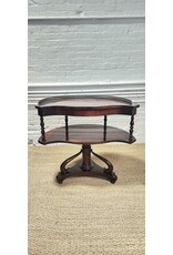 Mid-Century Two Tier Demi-lune Side Table