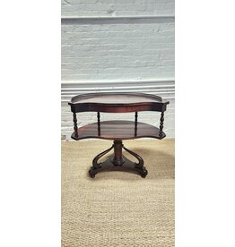 Mid-Century Two Tier Demi-lune Side Table