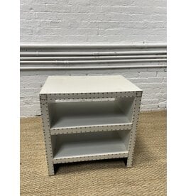Lace White Vegan Leather Style Side Table