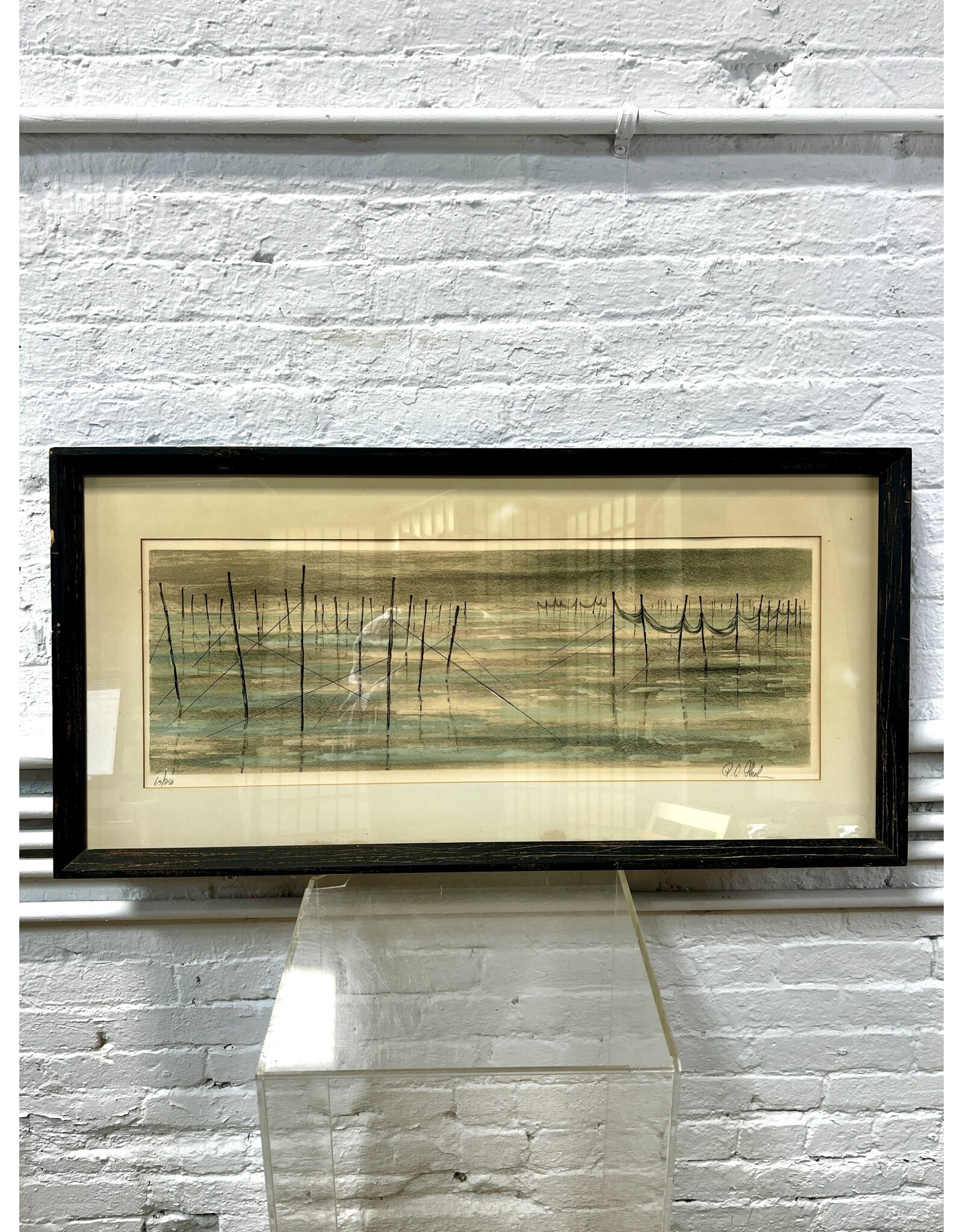 Nets, framed lithograph, sgnd Richard Alberle Florsheim, 63/250