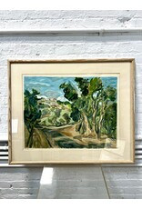 Twisting Roads, framed painting on paper, sgnd S. Holman