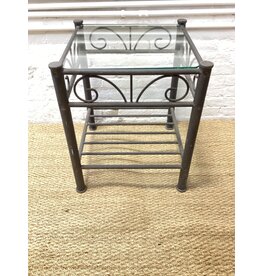 Small Iron and Glass Side Table