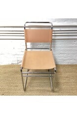 Tan and Chrome Cantilever Style Chair