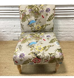Floral Upholstered Armless Accent Chair
