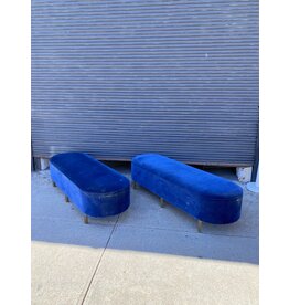 Millie Blue Oval Ottoman Benches