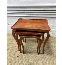 Vintage Style Decorative Red Nesting Table