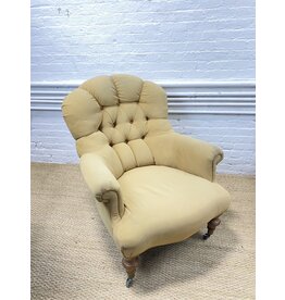 Ethan Allen Ethan Allen Rolled Arms, Tufted Back Club Chair in Taupe