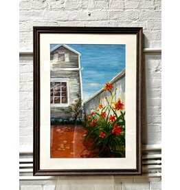 Country Living, East Hampton, framed oil on paper, sgnd M.C.Elting