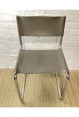 Grey and Chrome Leather Chair