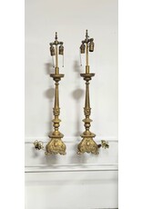 Antique Prick-It Stick Brass Table Lamp