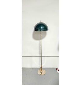 Vintage Frank Bentler Style Floor Lamp with Green Acrylic Shade