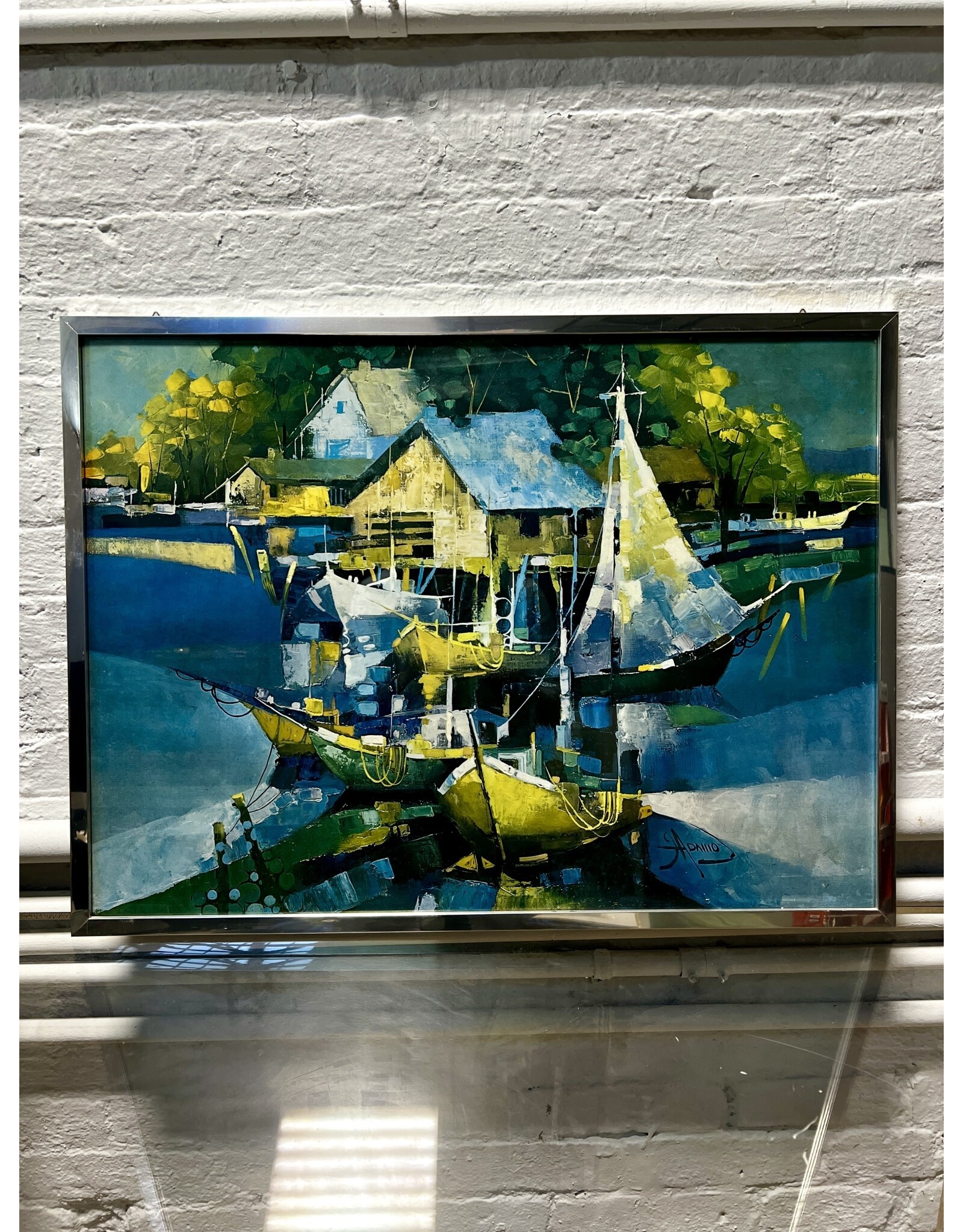 Teal Composition, framed print