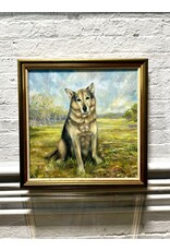 West Siberian Laika, framed oil on canvas, sgnd Mont
