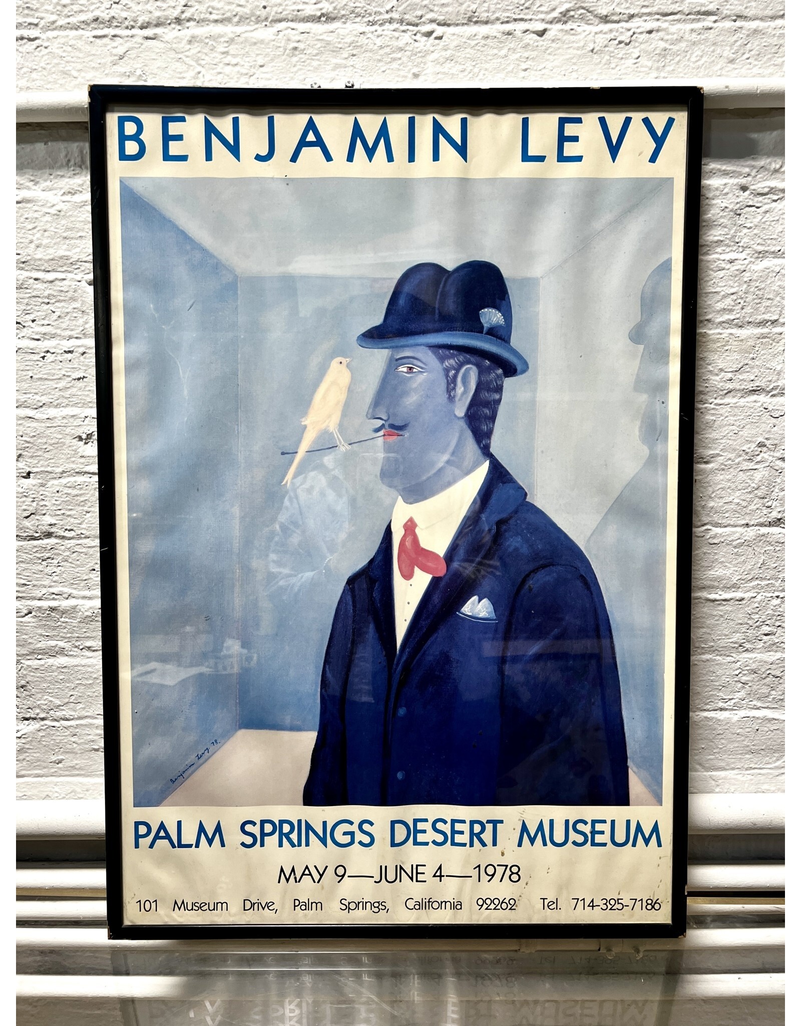 Benjamin Levy at Palm Springs Desert Museum, framed exhibition poster
