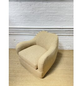 CB2 CB2 Bacio Camel Boucle Lounge Chair w/ Bleached Oak Legs by Ross Cassidy