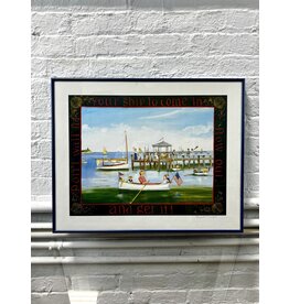 Don't Wait for Your Ship to Come in, framed print, sgnd Elizabeth Mumford, 690/700
