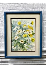 Daisies, framed watercolor painting, sgnd Simmone Boissard