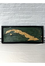 Cuba 3D Nautical Wood Map