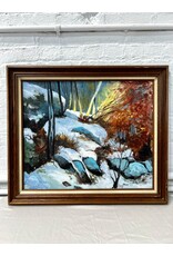 Daybreak, framed oil on canvas, sgnd Elmer F. Schivab