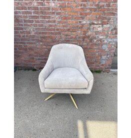 West Elm Roar & Rabbit Pleated Swivel Chair in Dusty Grey
