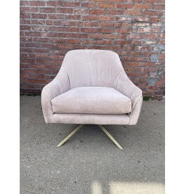 West Elm Roar & Rabbit Pleated Swivel Chair in Dusty Pink