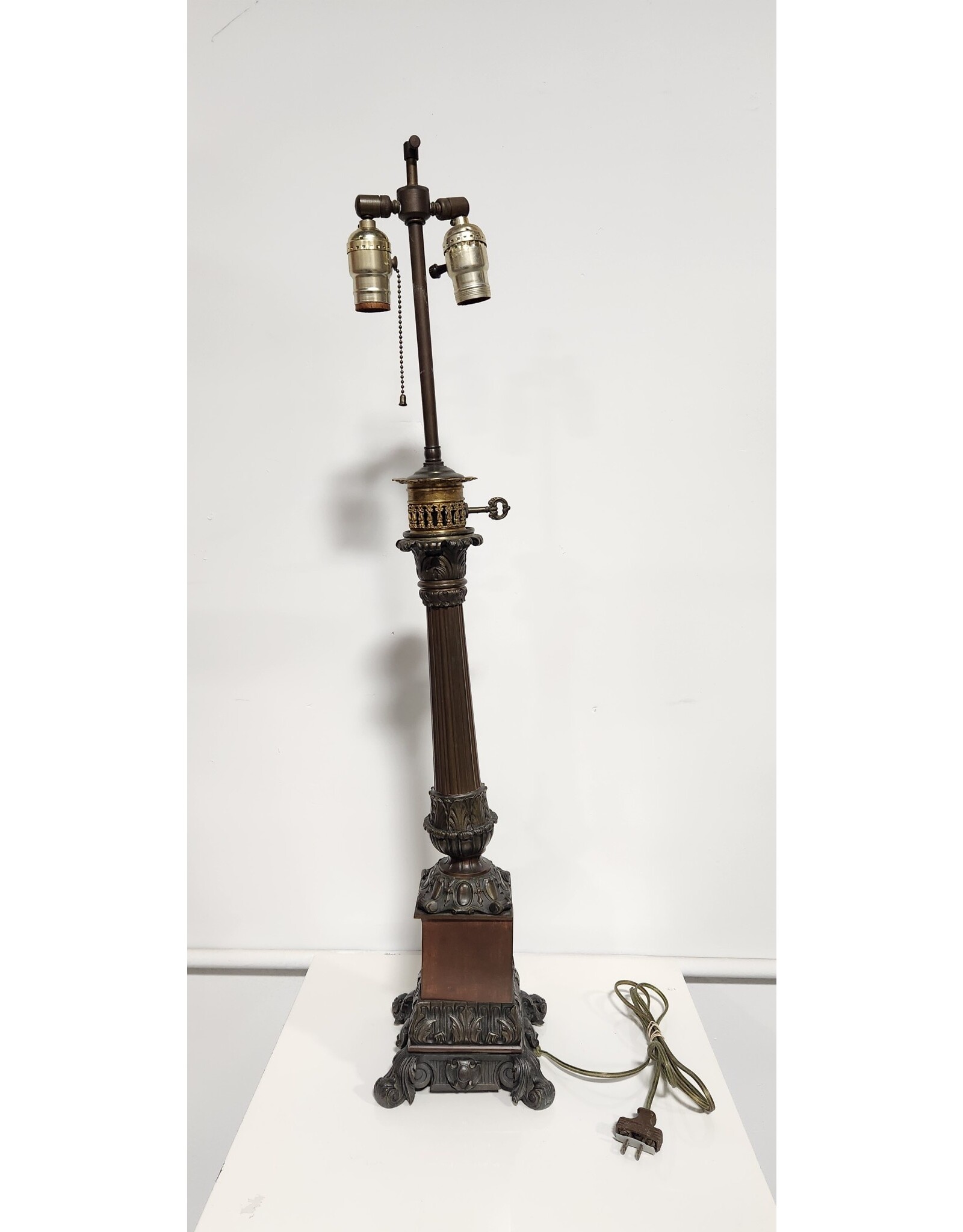 Bronze Column Table Lamp