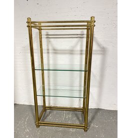 Vintage Gold Brass Bookcase/Display Shelf