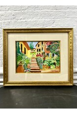 Pick Some Flowers, framed oil on canvas, sgnd RoZanne 11/04