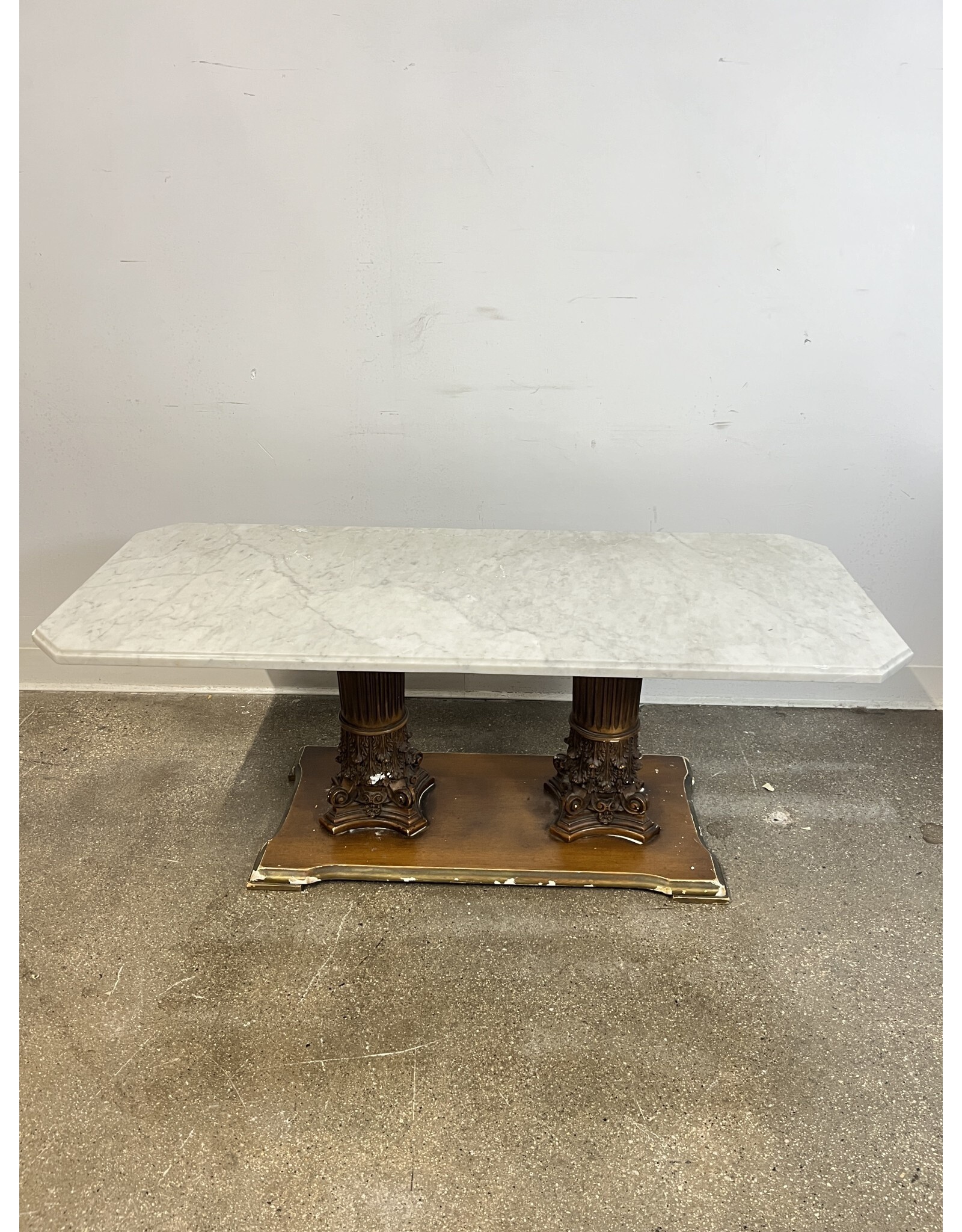 Marble Top Carved Coffee Table