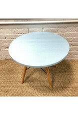 Round Wooden Coffee Table in Sky Blue