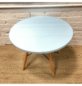 Round Wooden Coffee Table in Sky Blue