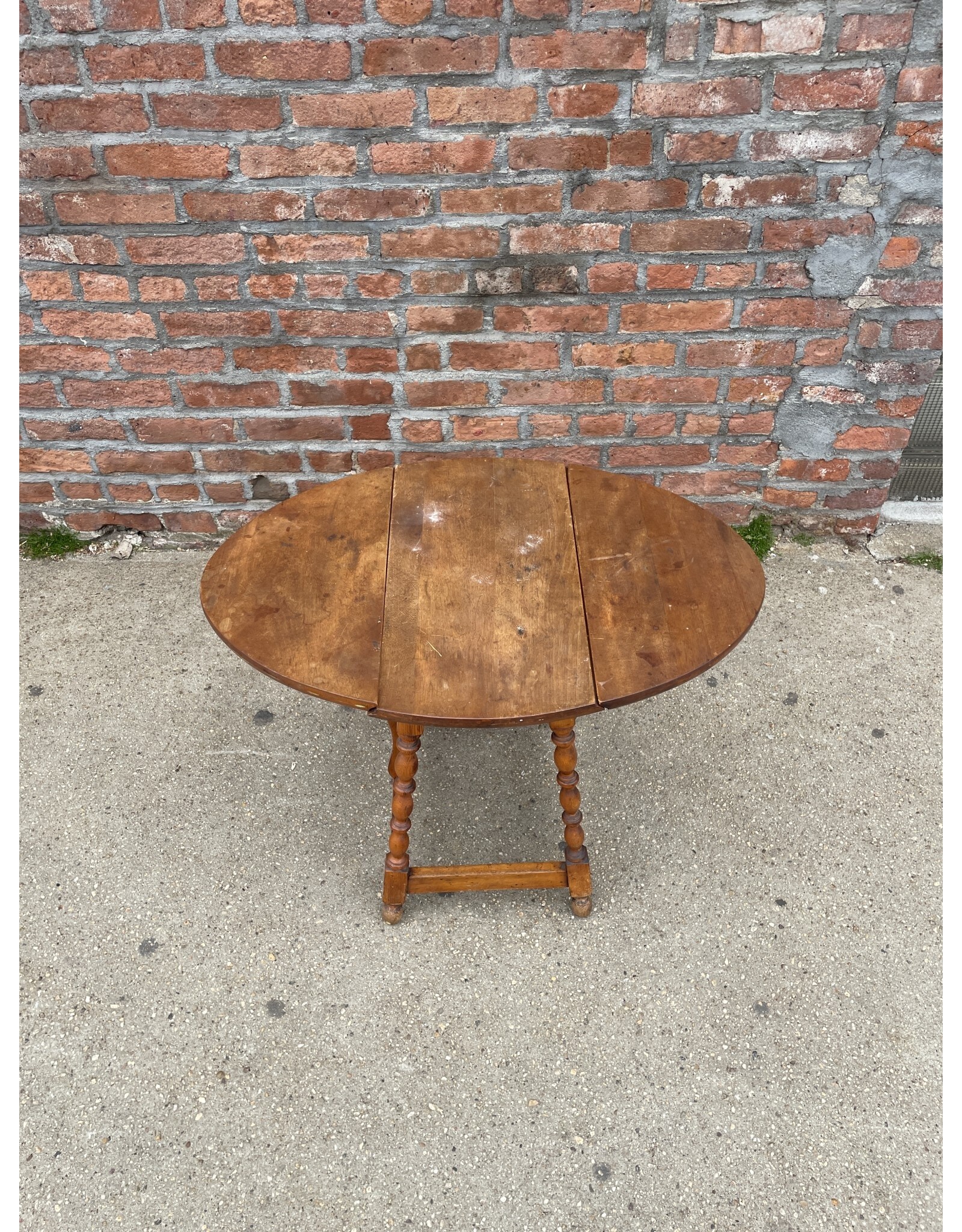 Antique 1905 Brandt Drop-Leaf Side Table