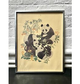 Panda Family, framed print
