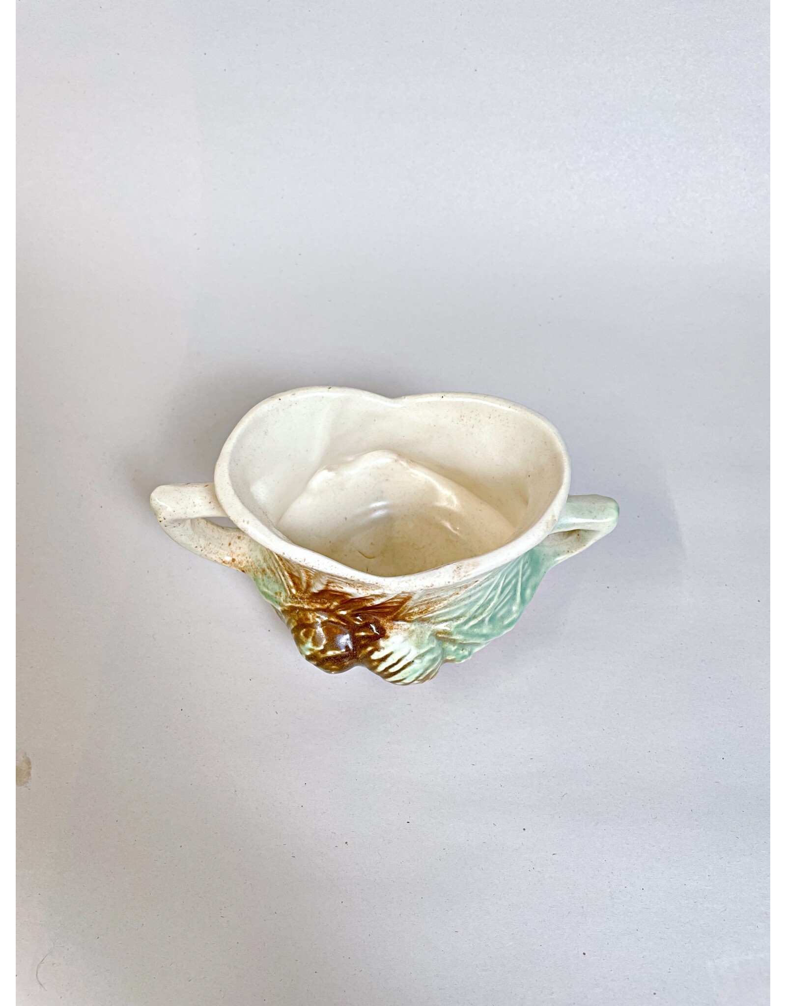 EC* McCoy Pottery Lidded Teapot Creamer, and Sugar Glazed Set