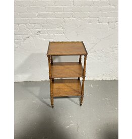 19th Century English Three-Tiered Rosewood and Brass on Petite Caster Feet