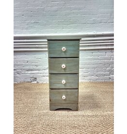 Small Teal Painted Dresser with Rose Handles