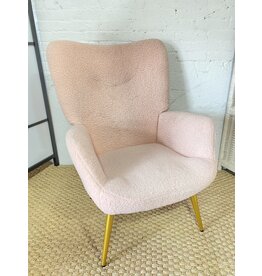 Yaheetech Boucle Pink Accent Chair