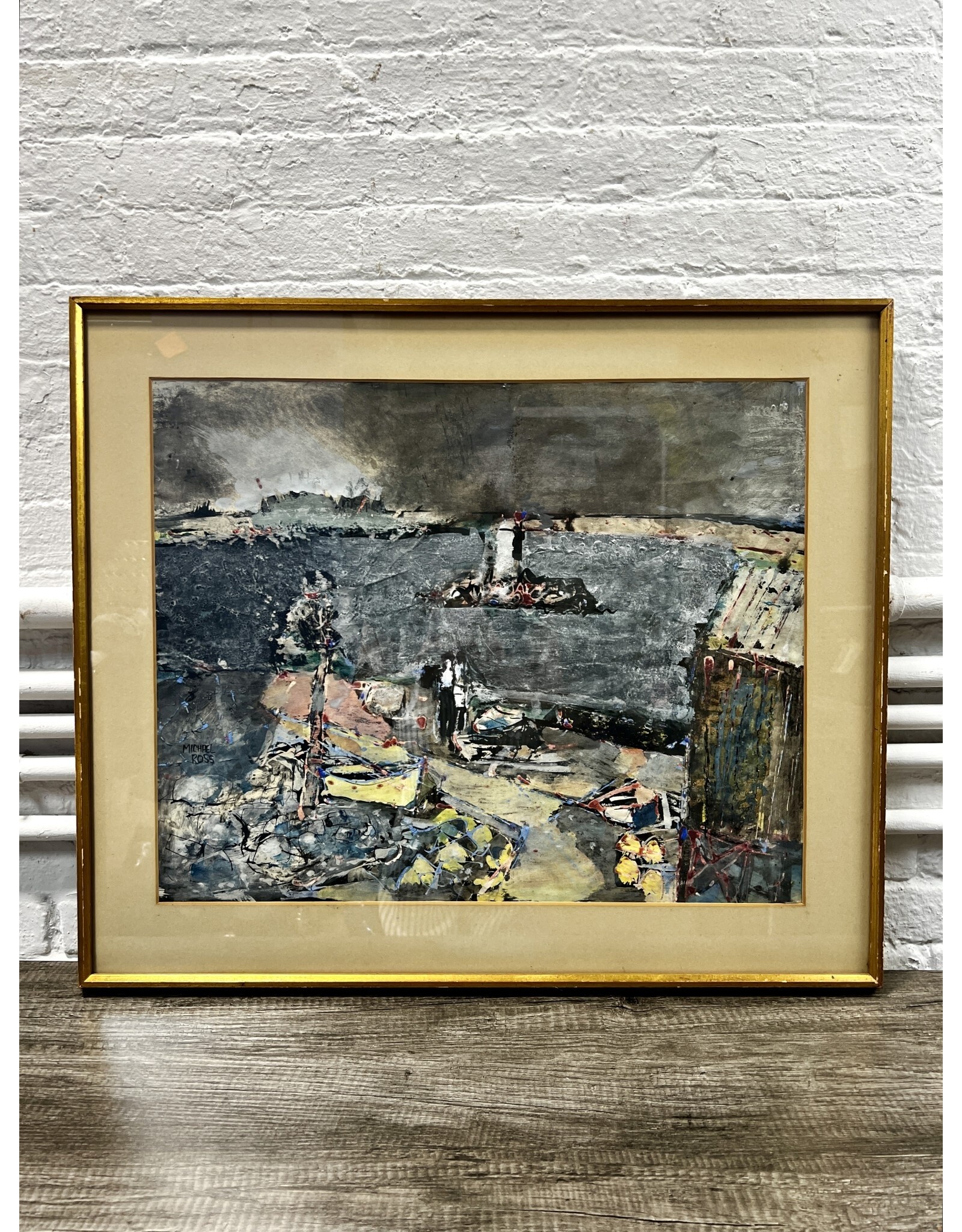 Lighthouse Distances, framed painting, sgnd Michael Ross