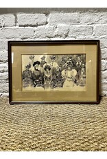 Studies in Expression, vintage framed Gibson Girl style print