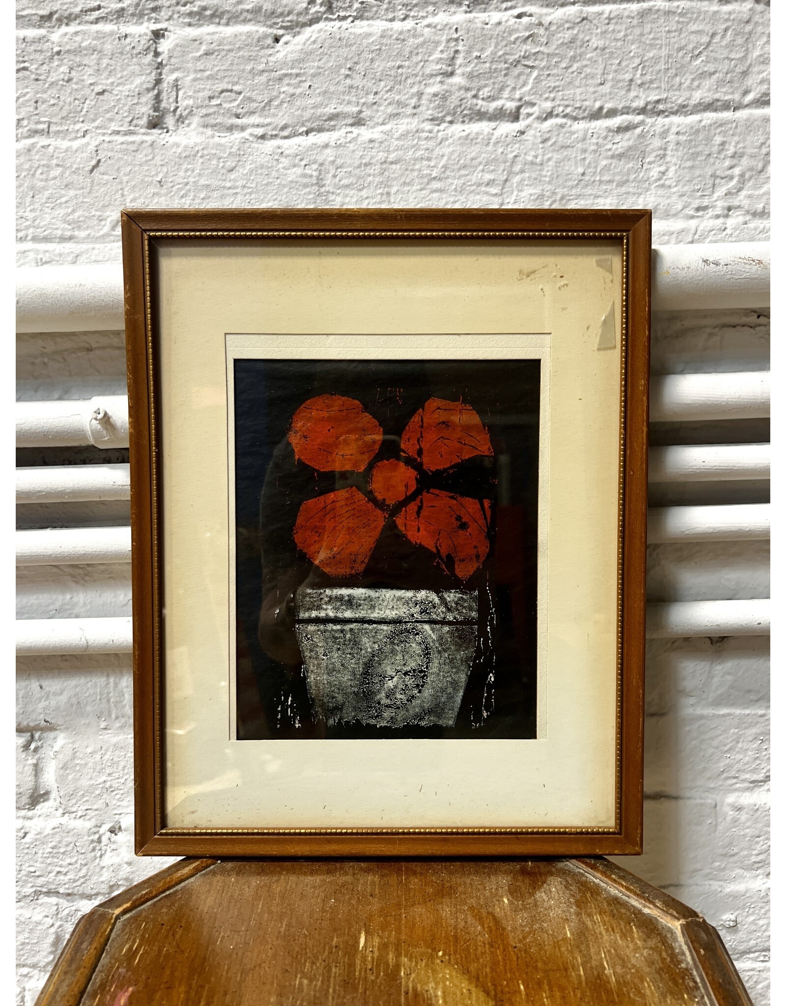 Windflower, framed woodblock print