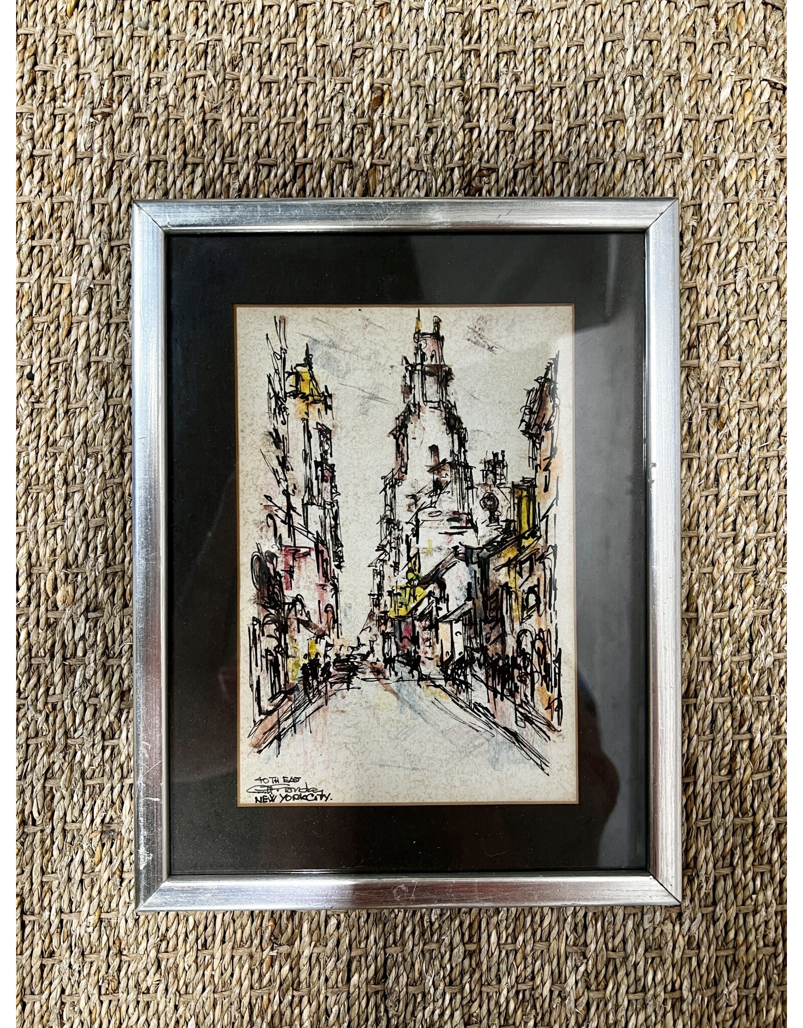 4Oth East, framed mixed media, sgnd G.H. Gonda