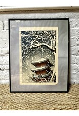 Snowy Day-Five Story Pagoda at Ueno, framed print by Okazaki Shintaro