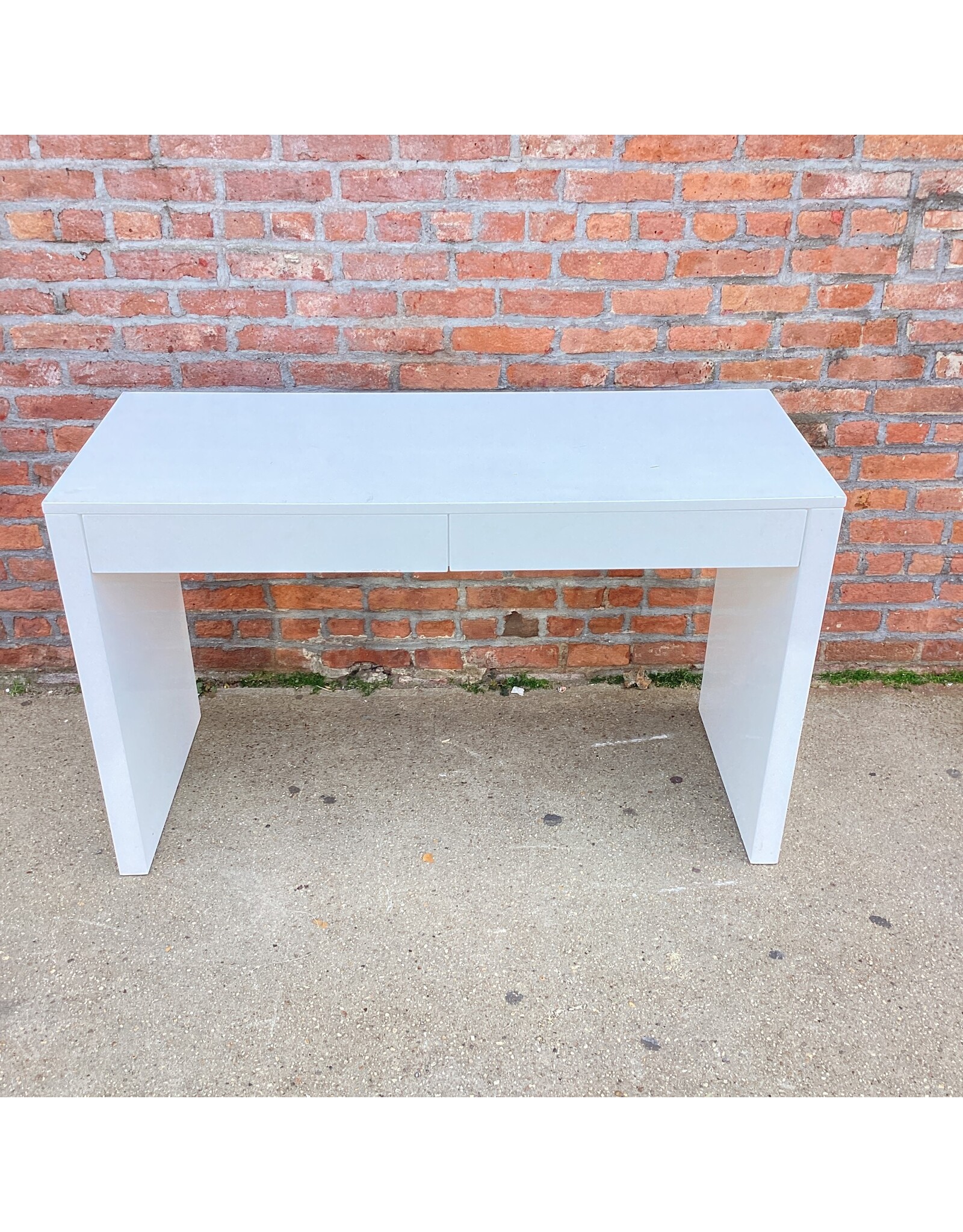 White Glossy Modern Contemporary Console Table