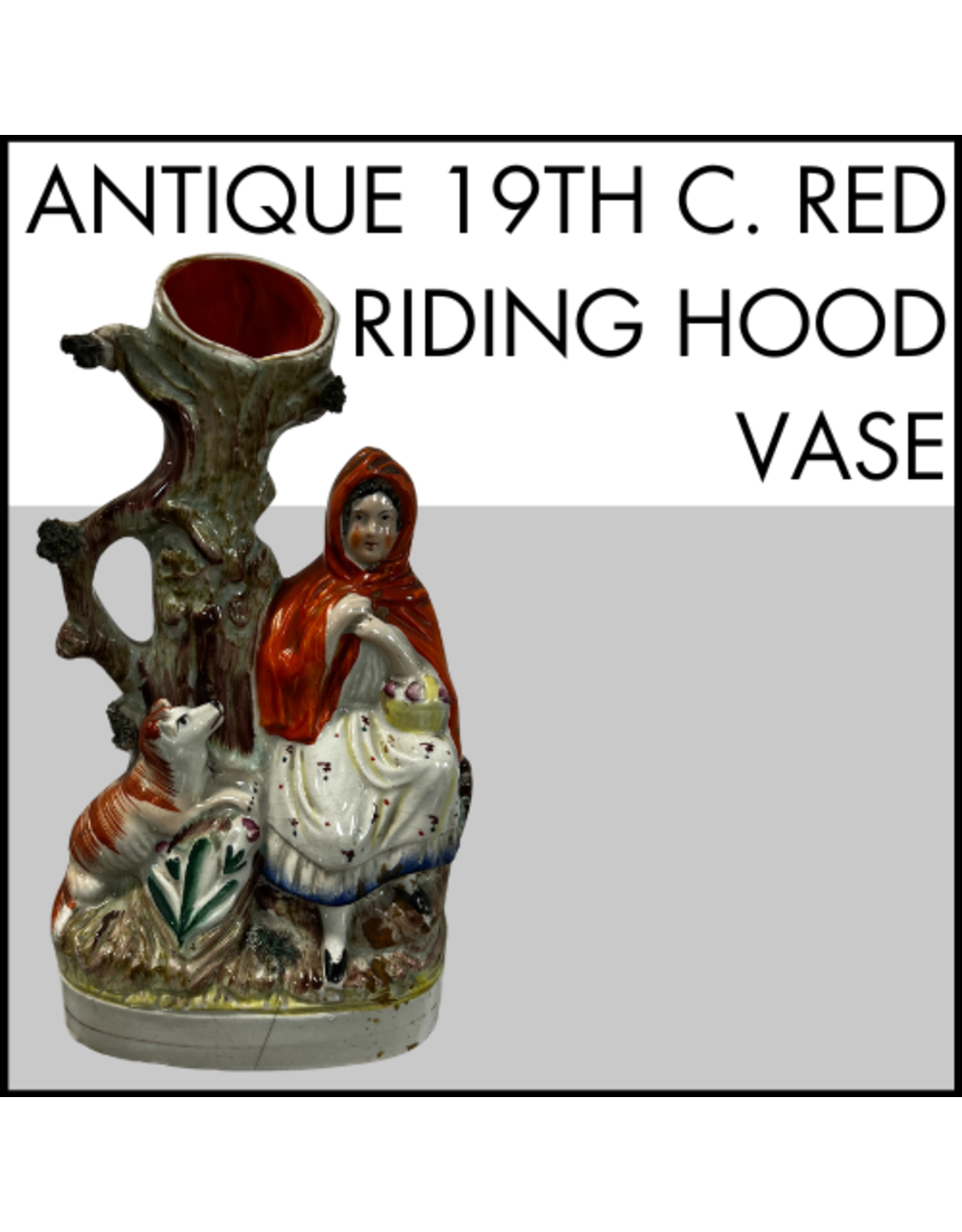 Antique 19th C. Red Riding Hood Vase