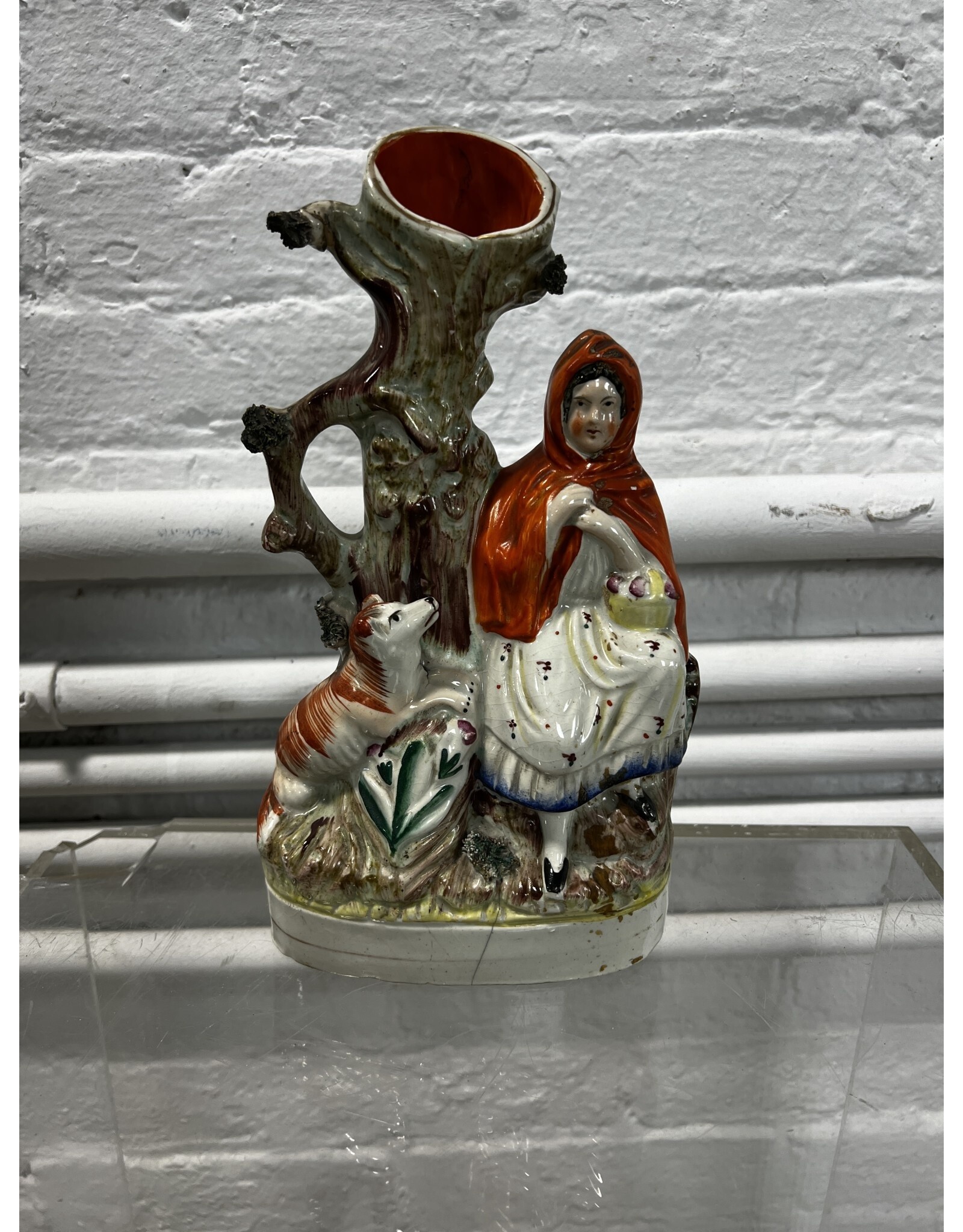 Antique 19th C. Red Riding Hood Vase