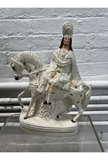 Pair of Antique Staffordshire Scottish Hunter on Horseback Statues