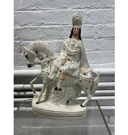 Pair of Antique Staffordshire Scottish Hunter on Horseback Statues