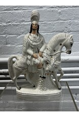 Pair of Antique Staffordshire Scottish Hunter on Horseback Statues