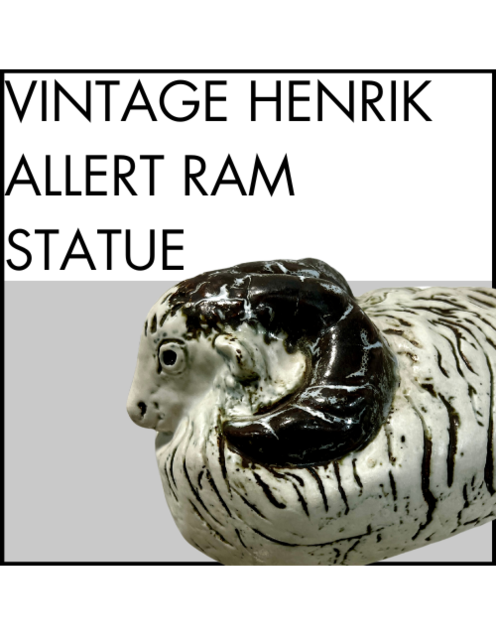 Vintage Henrik Allert Ram Statue